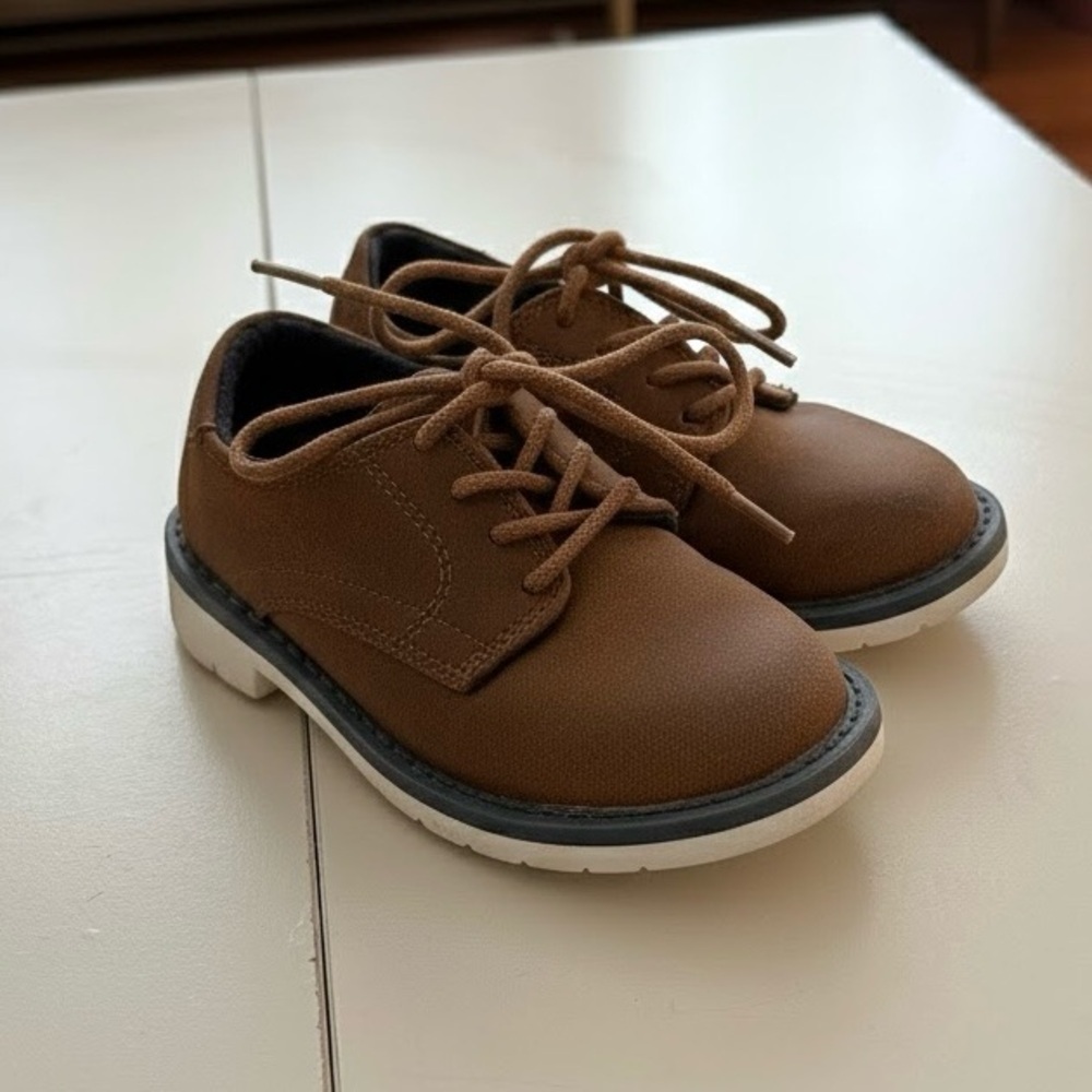 Children’s Place Toddler Kids Brown Oxford Dress Shoes Loafers 8